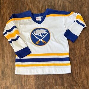 Kids White and Blue Sabres Hockey Jersey